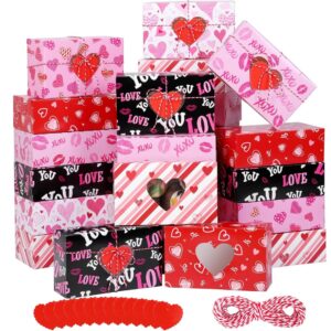 Caja rectangular con visor corazón y etiqueta