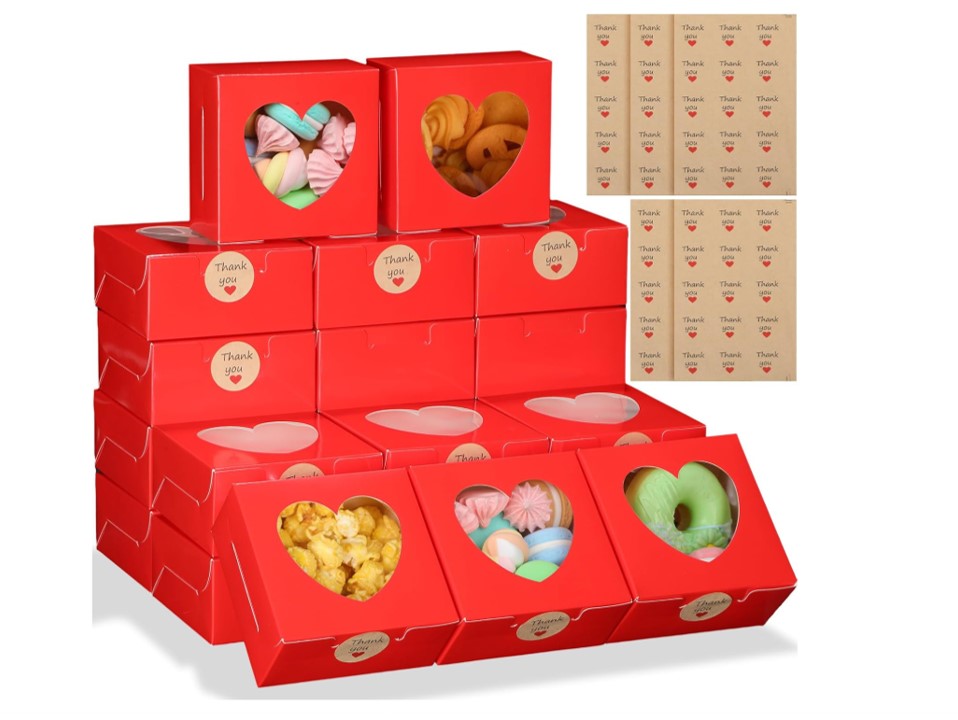 Caja cuadrada roja con visor