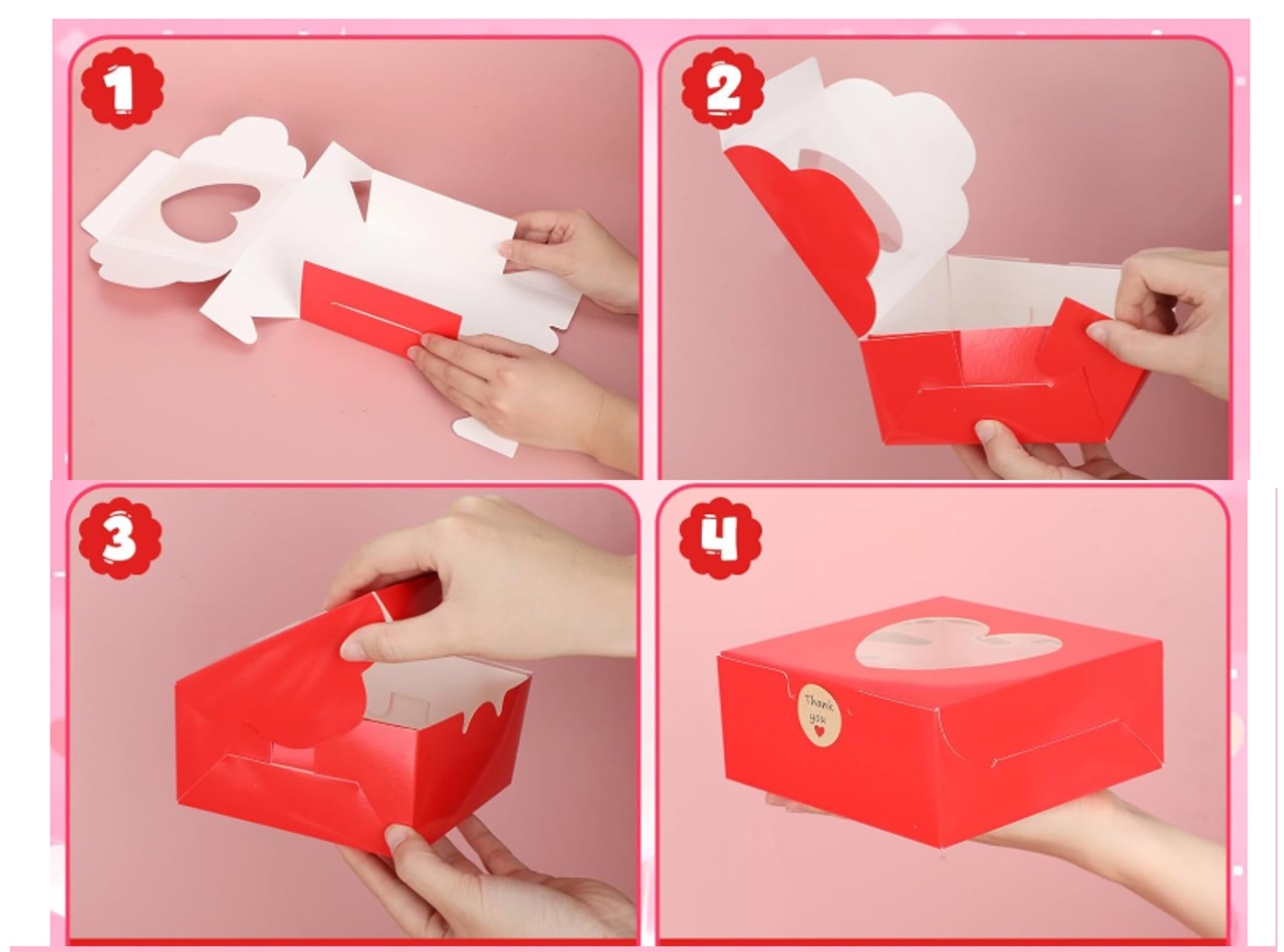 Caja cuadrada roja con visor