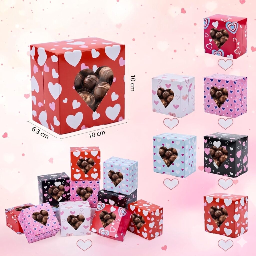 Caja cuadrada visor corazón
