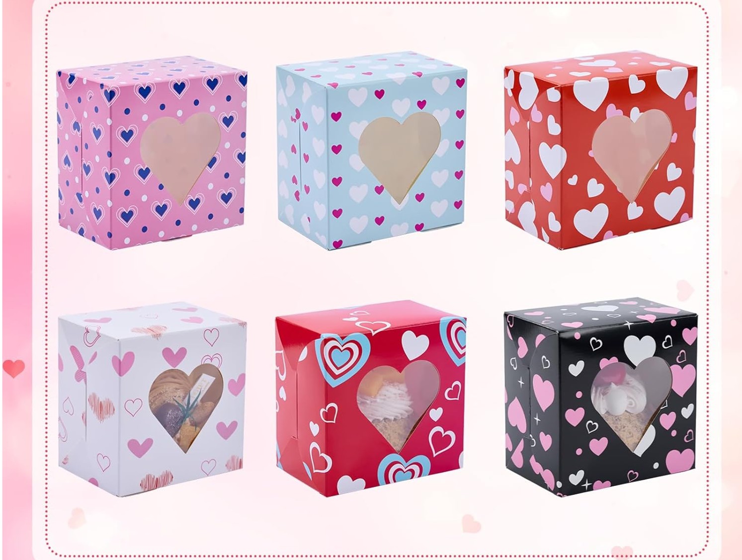 Caja cuadrada visor corazón