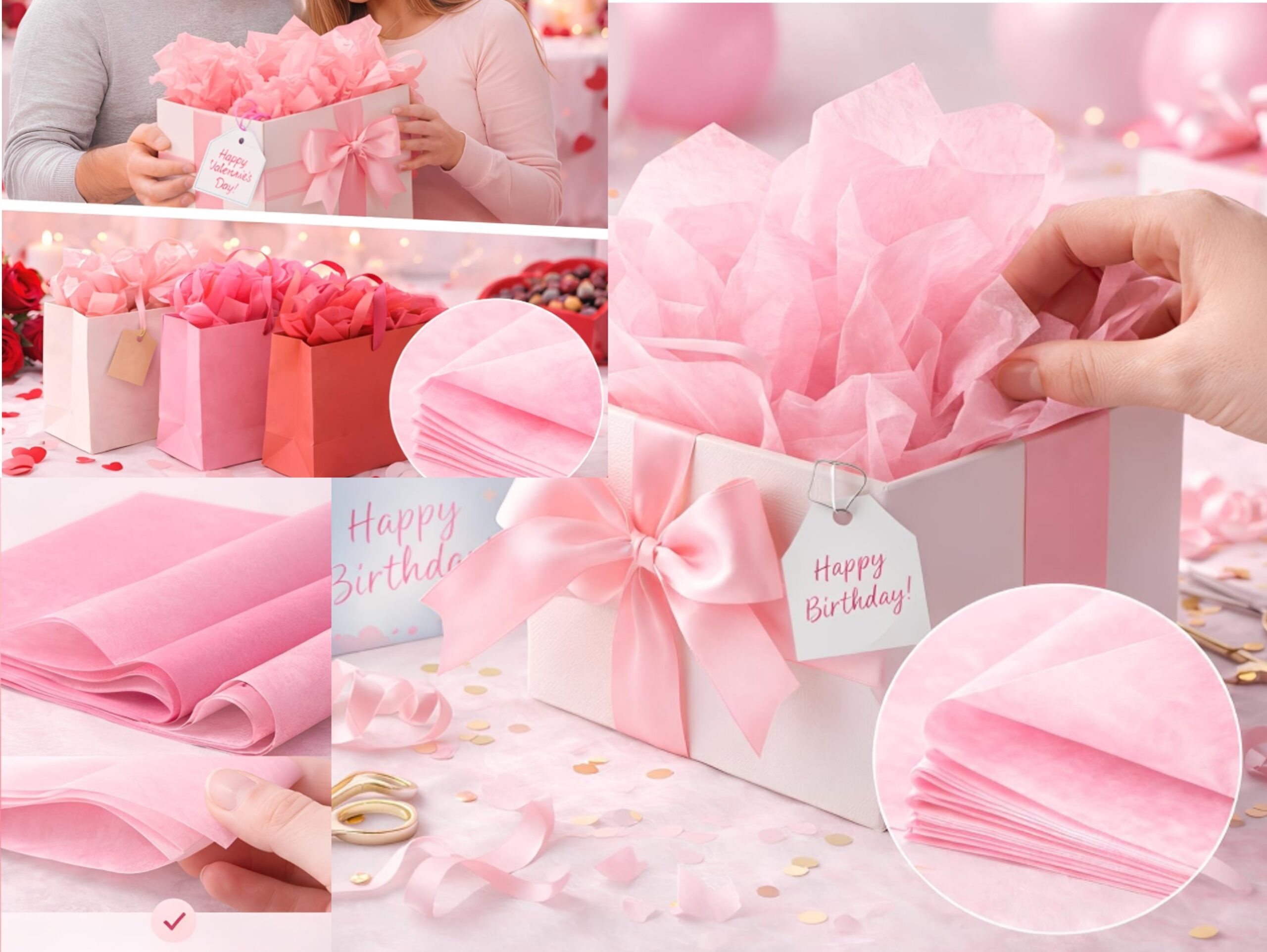 Papel de seda decorativo liso para flores y regalos
