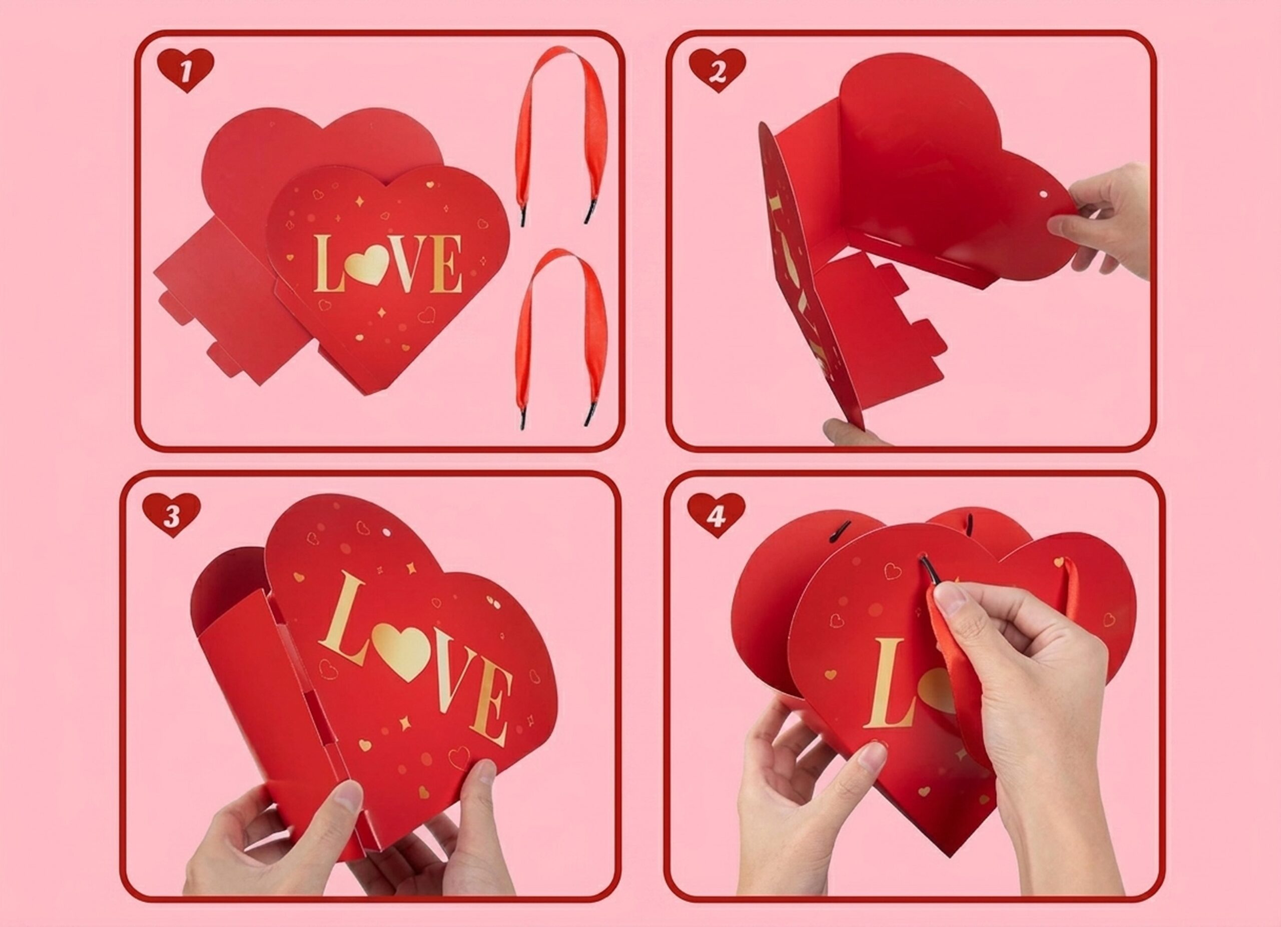 Caja corazón con manija love