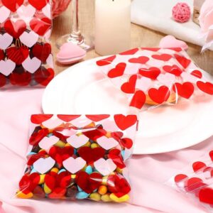 Bolsita autoadhesiva transparente con corazones