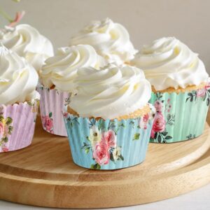 Pirotines florales para cupcakes