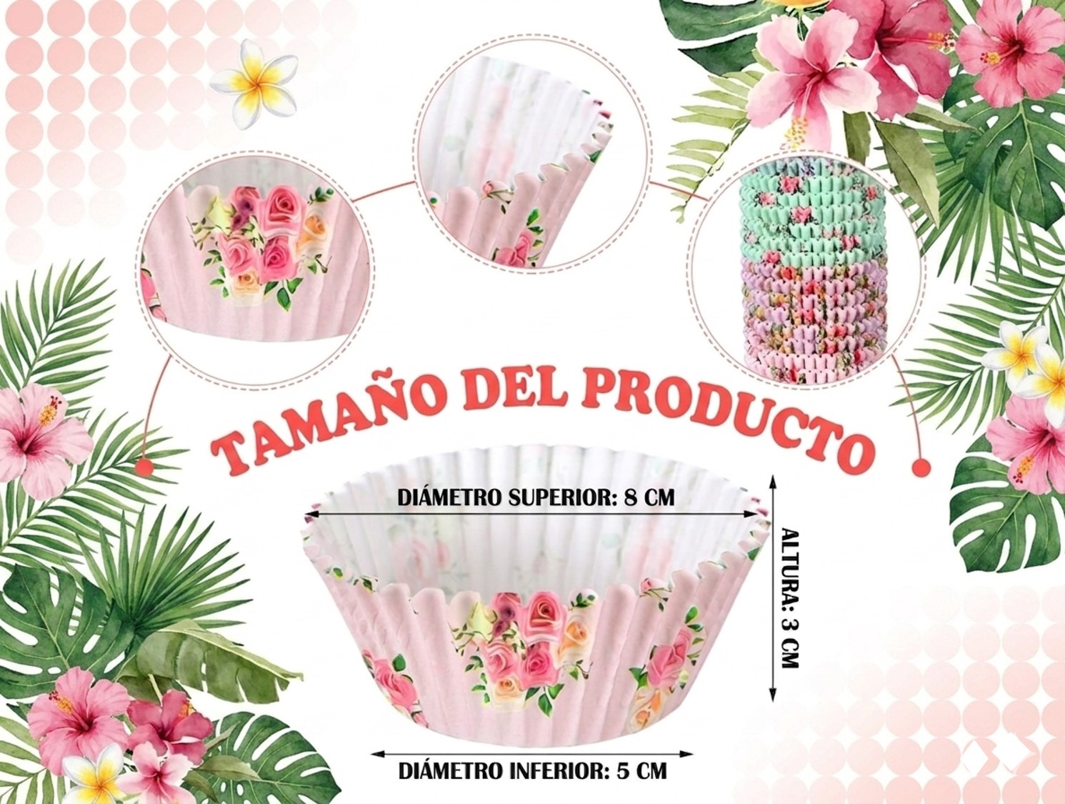 Pirotines florales para cupcakes